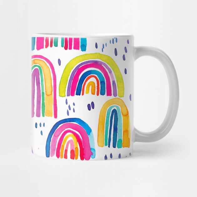 Cute Colorful Watercolor Rainbows by ninoladesign